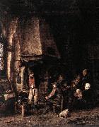 Interior of a Farmhouse with Skaters ag OSTADE, Adriaen Jansz. van